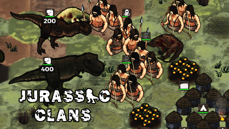 Zrzut ekranu z gry Jurassic Clans Pro - interakcja z dinozaurem